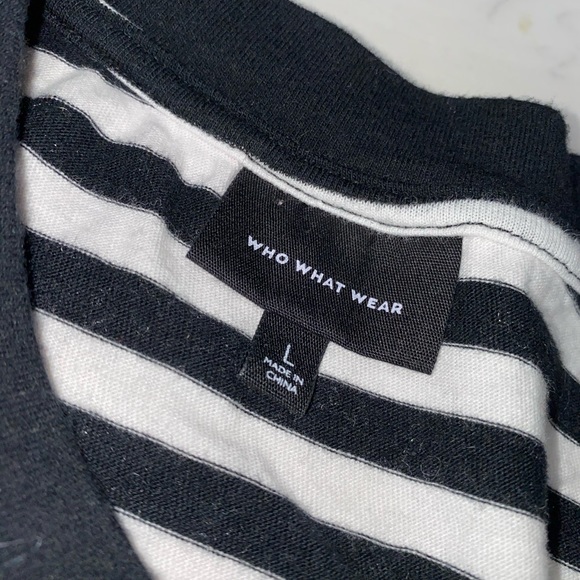 Horizontal Stripped Top With Embroidered Flower - Picture 2 of 2